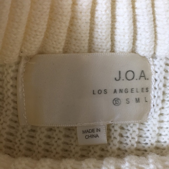 3/$20 JOA Cream Ribbed Knit Half Sleeve Sweater Top Womens XS Mock Neck - Picture 6 of 11